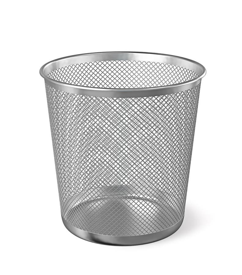 Metal paper bin isolated stock illustration. Illustration of junk
