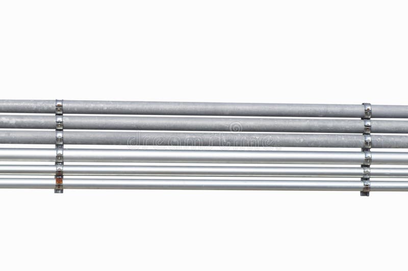 Metal pipe isolated stock images