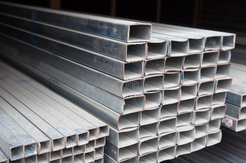 Metal pipe stack royalty free stock photo