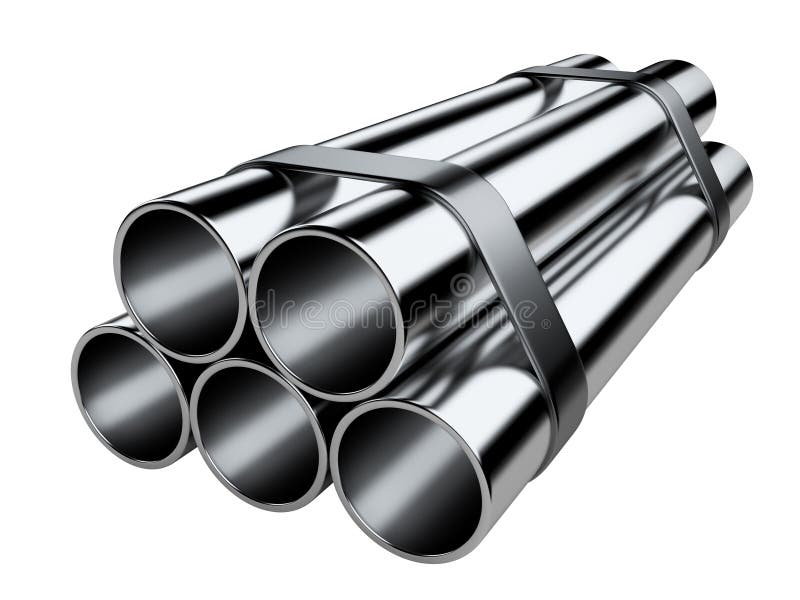 Steel pipes profile stack. stock illustration. Illustration of stack ...