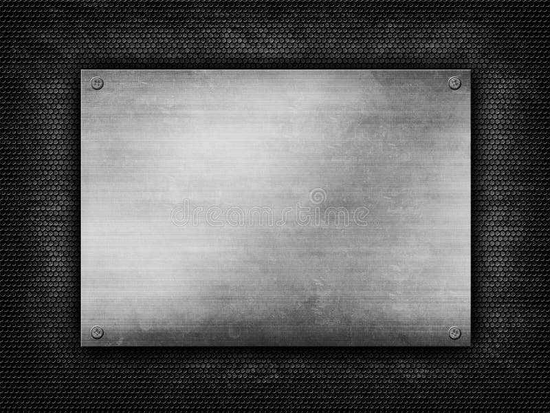 Metal Plate on Grunge Grill Background Stock Photo Image of plate