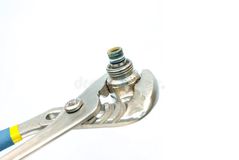 Metal Pliers with Clamped Sleeve. Plumbing Tool Stock Image Image of background, plumbing