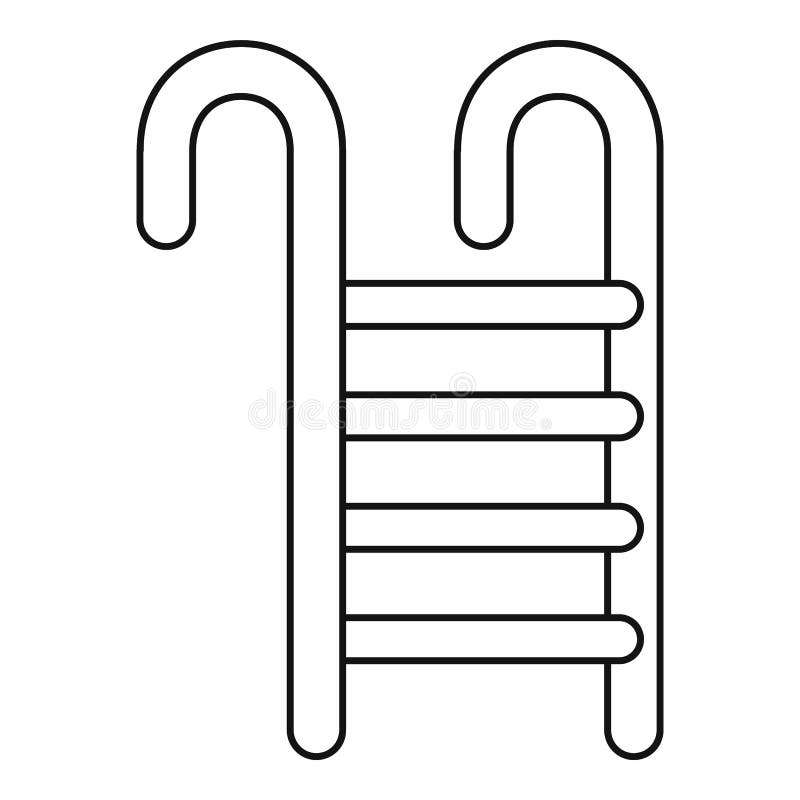 Metal pool stairs icon, outline style vector illustration Metal pool stairs icon, outline style vector illustration