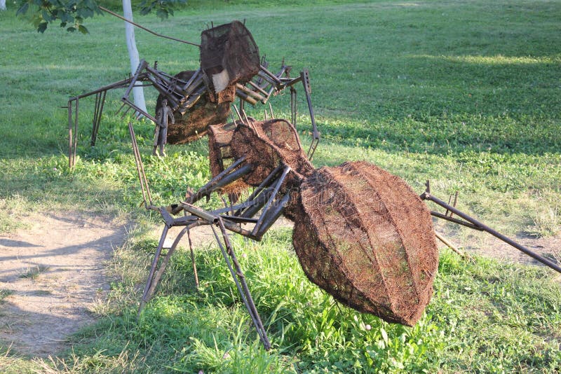 Metal postacie pająki obraz stock Metal postacie pająki obraz stock