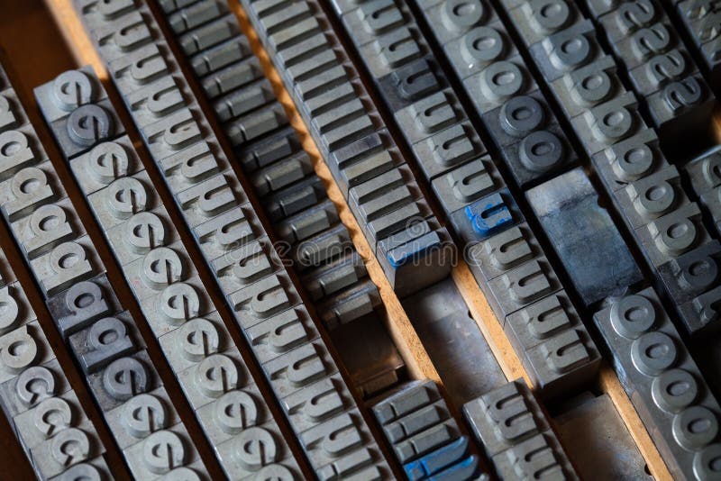 Metal Printing Press Letters Stock Photo Image of history, press