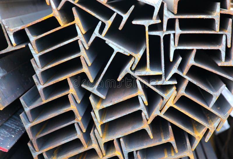 Metal profile beam stock photography