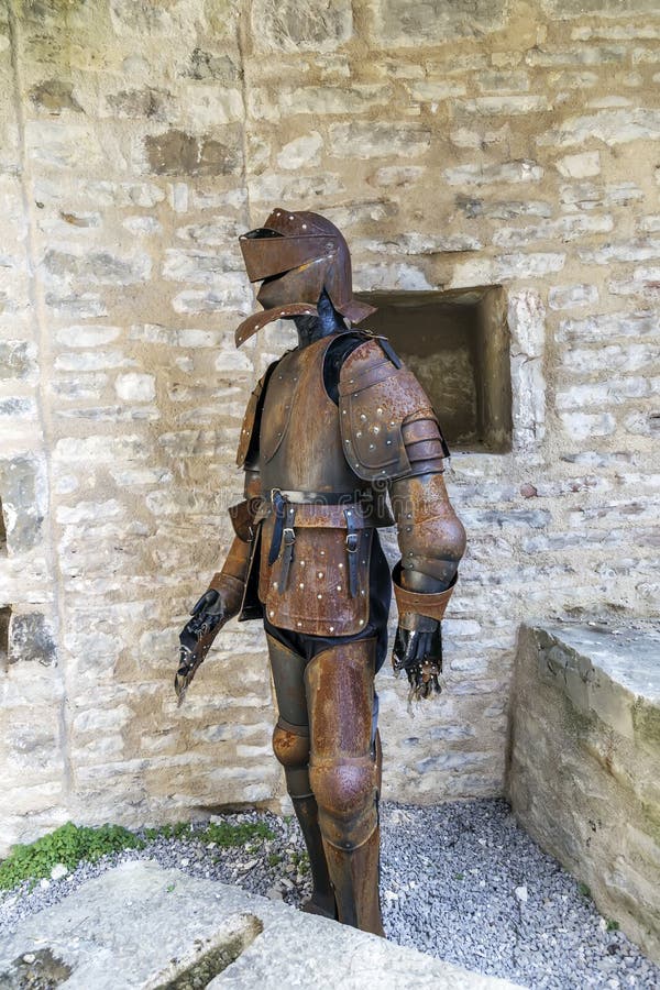 Medieval Knight`s Armor Exhibited in an Old Fortress Stock Photo - Image of knight, cavalier ...