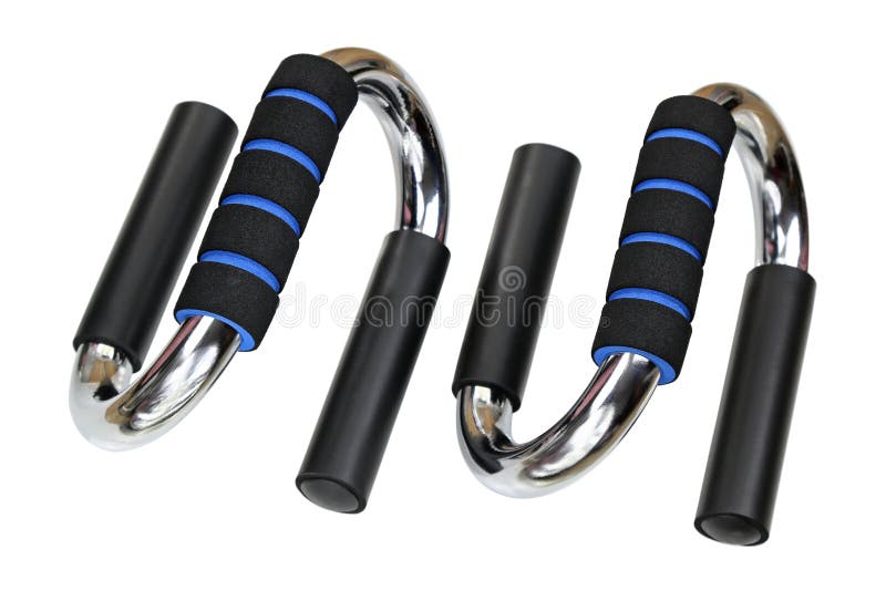 Metal Push Up Bars Exercise Tool with Black and Blue Sponge Hold Stock