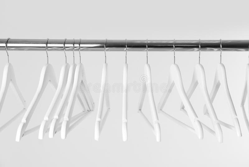 Metal Rack with Clothes Hangers Stock Photo Image of object, closet