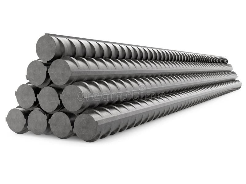 Metal Rebars, Reinforcement Steel, Isolated On Stock Illustration