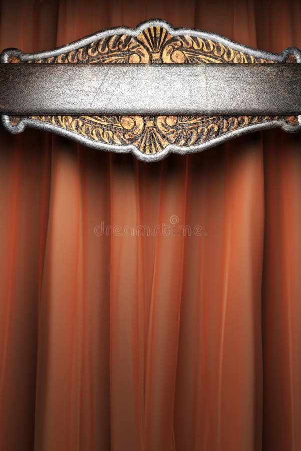 Metal on red curtain stock illustration. Illustration of event 29158527