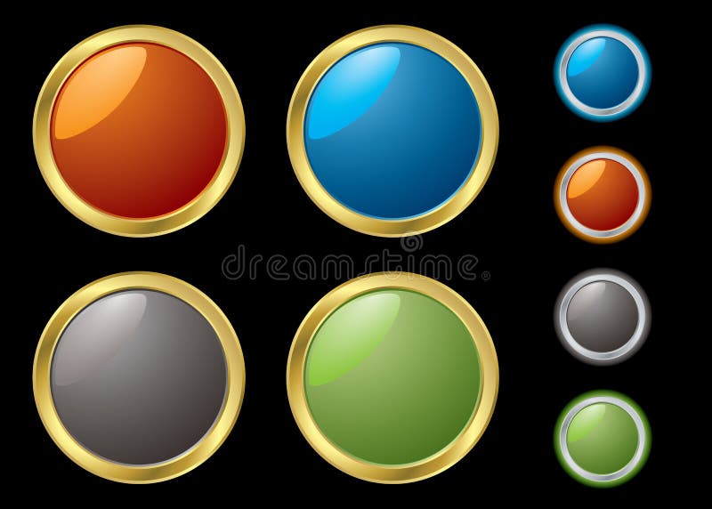 Metal rim buttons vector illustration
