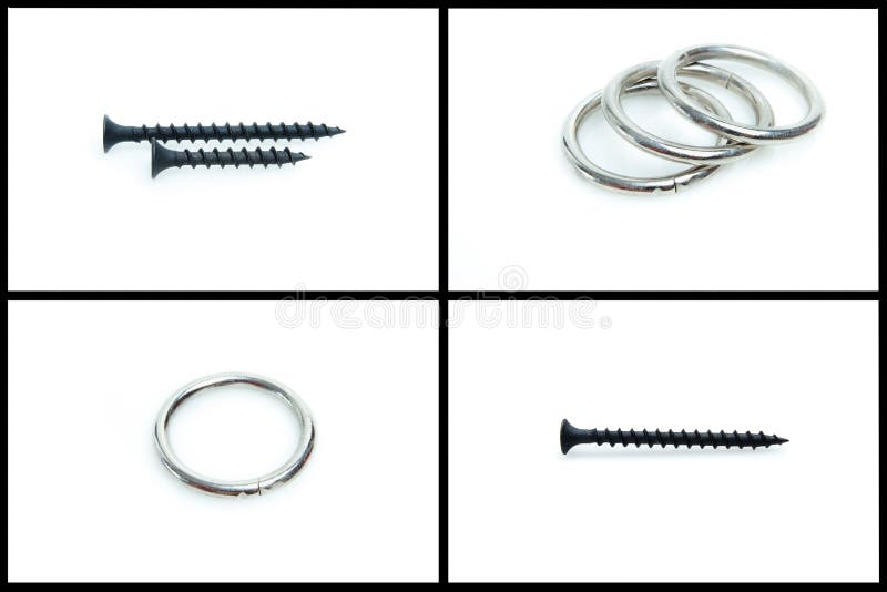 Metal Rings on a White Background Set Stock Image - Image of mechanic ...