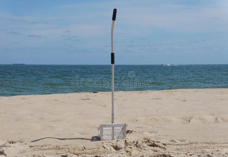 A Metal Sand Fleas Rake by the Beach Stock Photo Image of beach, bait