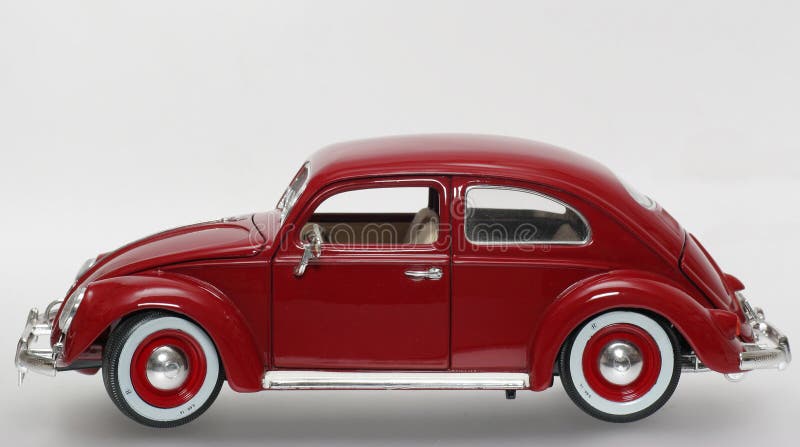 Metallo del modello di scala di 1, 000, 000 th VW Beetle costruire nel 1955.