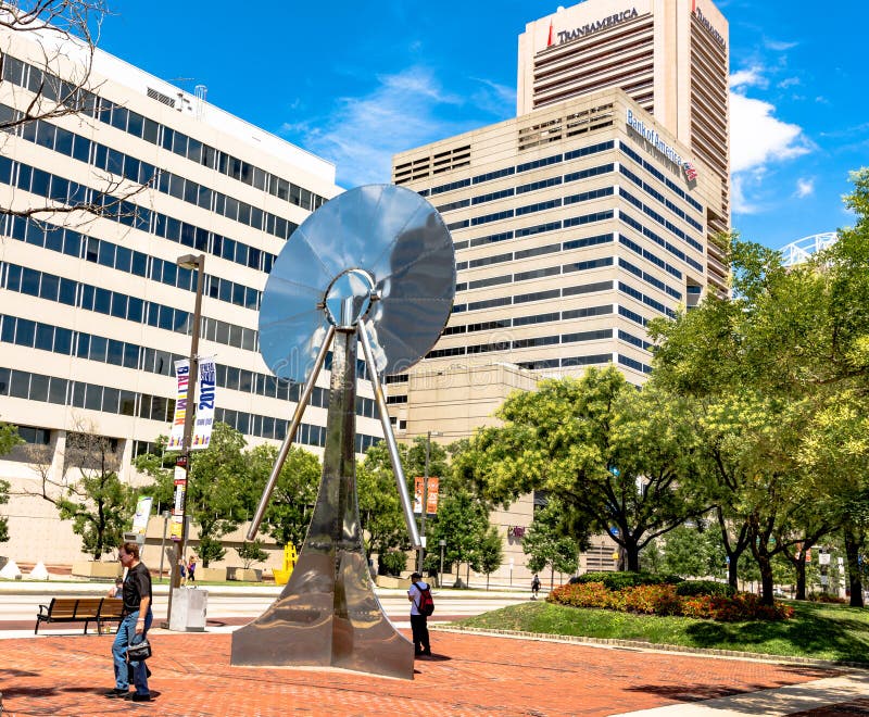Metal sculpture in Baltimore stock photo Metal sculpture in Baltimore stock photo