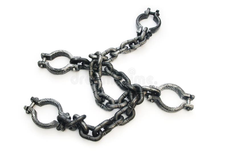 Metal shackles isolated