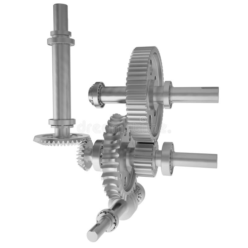 Metal Shafts, Gears and Bearings Stock Illustration Illustration of