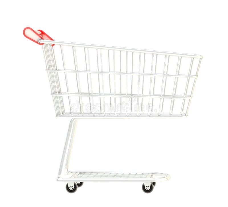 Metal Shopping Cart Isolated Stock Illustration Illustration of