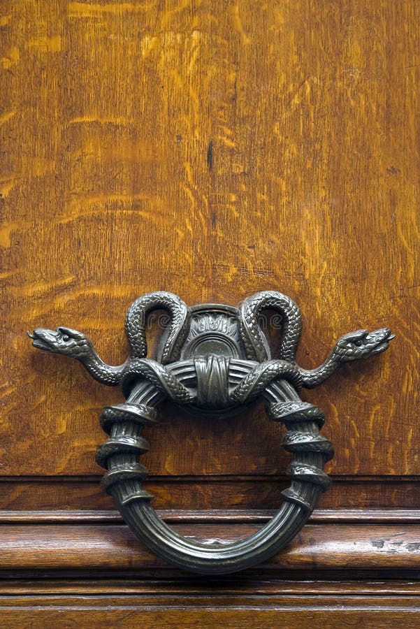 Metal snake door knocker