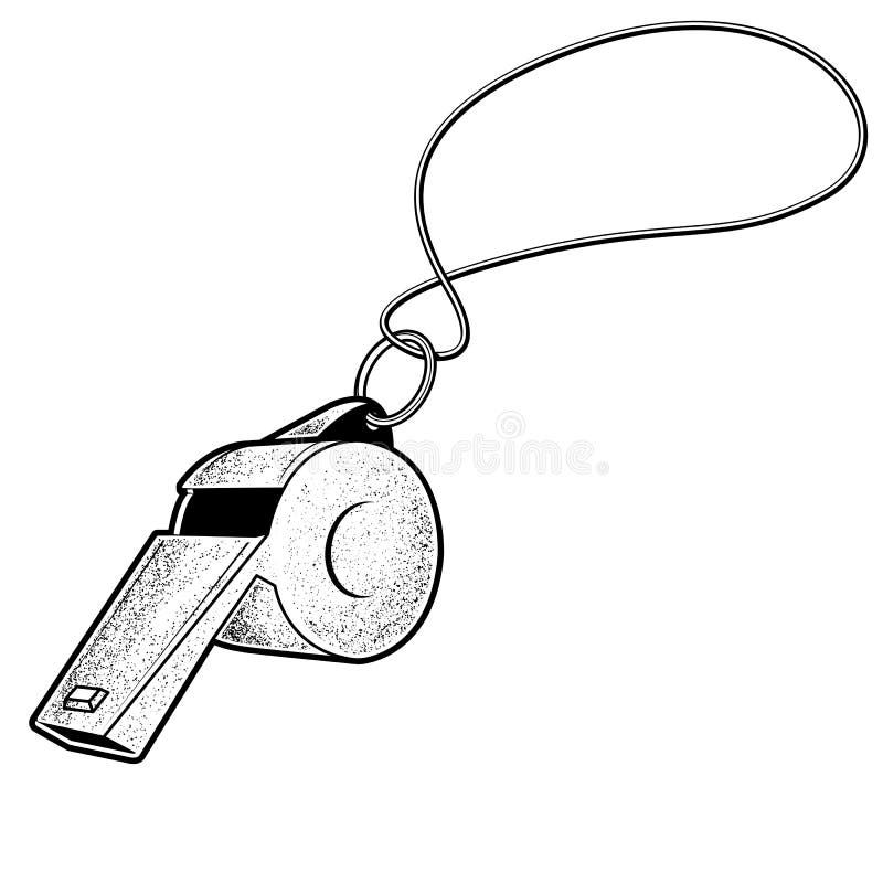 Metal Sport Whistle, Coach or Referee Whistle Stock Vector
