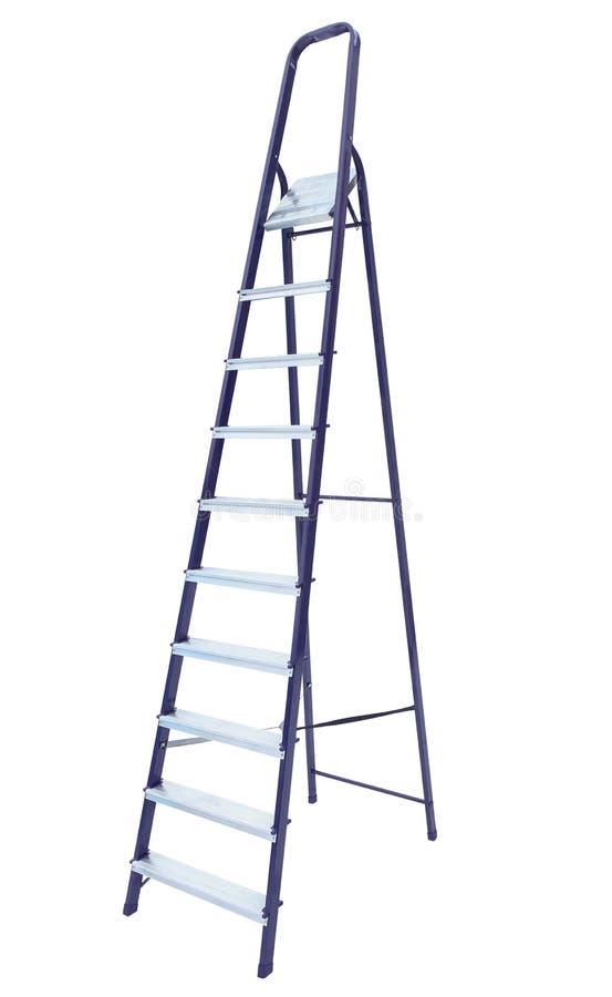 Metal step-ladder isolated