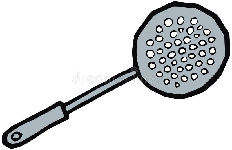 Metal Strainer Vector Drawing Stock Vector Illustration of ladle