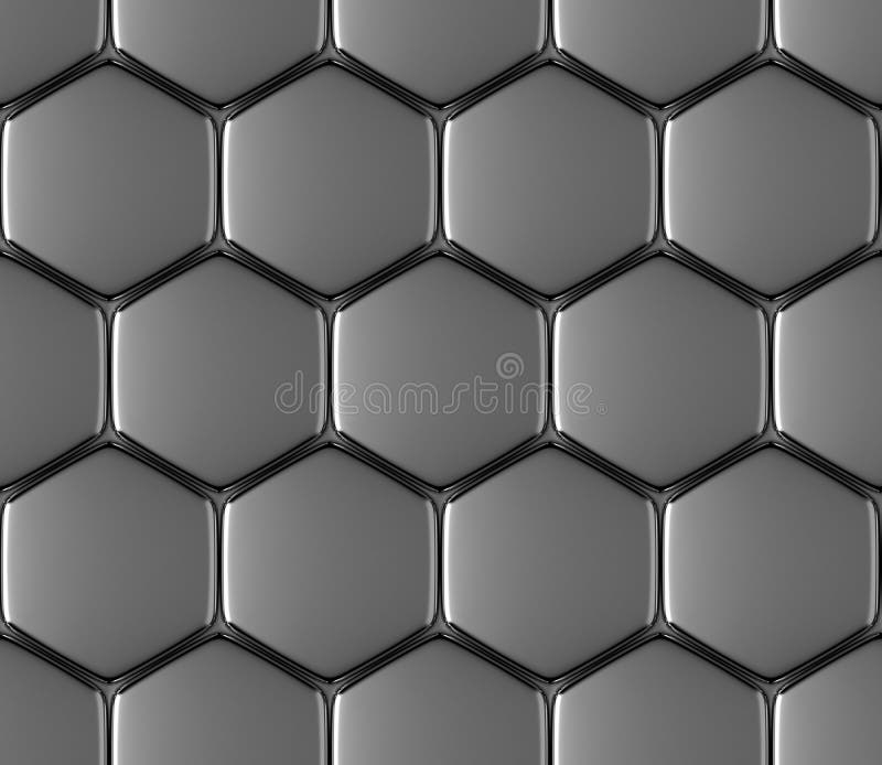 Metal surface of steel hexagons seamless background