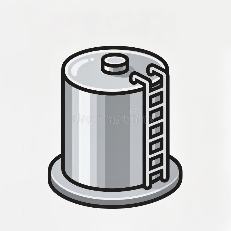 Metal tank with a ladder design for various applications vector illustration