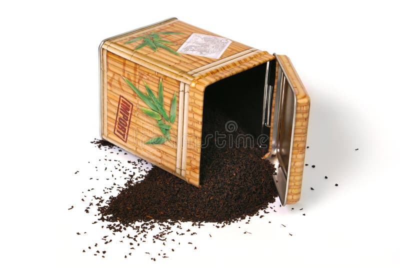Metal tea box stock photo. Image of opened, food, cover 17526146