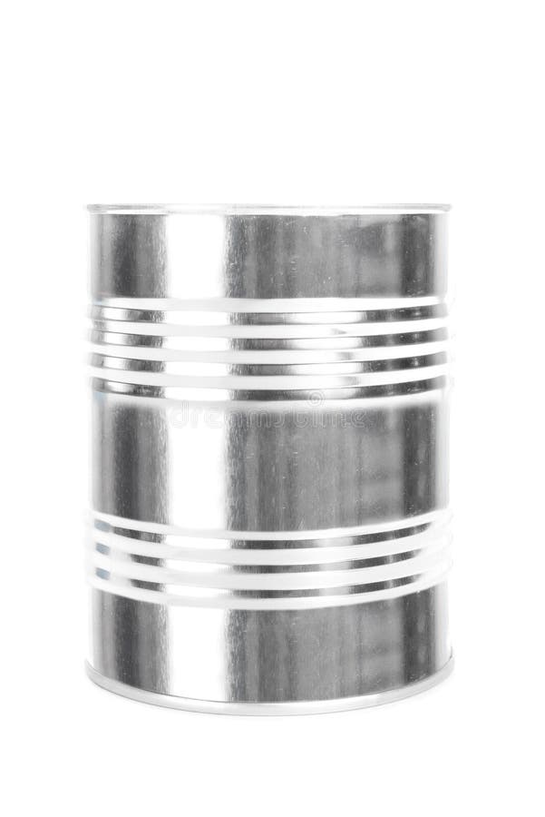 Metal Tin Can, Canned Food, Isolated On White Background Stock Photo