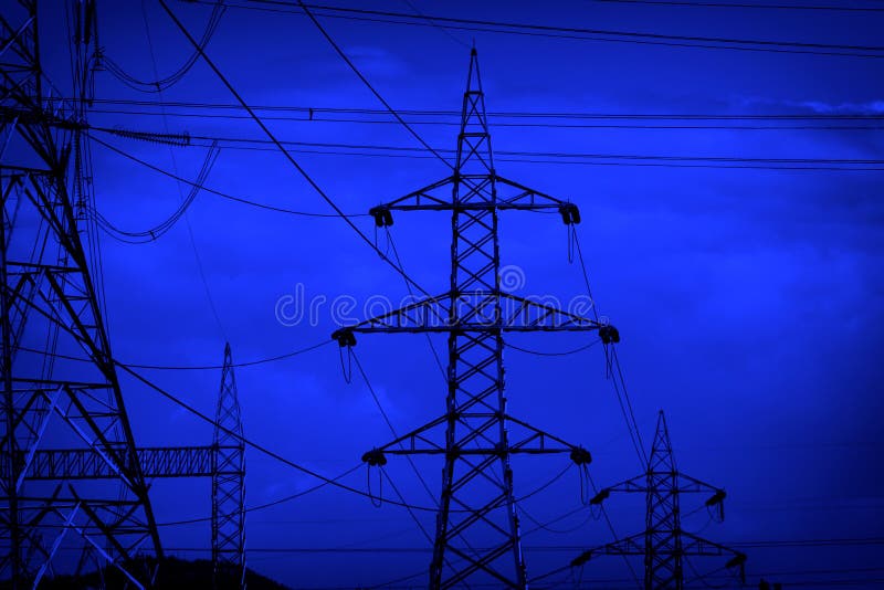 Metal tower of Power Lines stock image. Image of metal 131851299