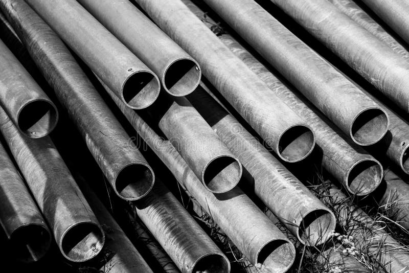 Metal Tubes Placed on the Ground Stock Photo Image of scene, group