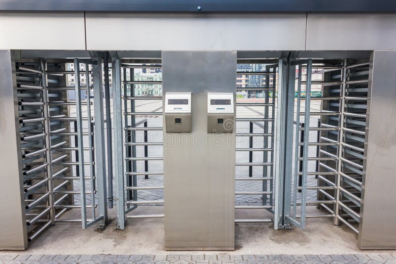 Metal turnstile royalty free stock image