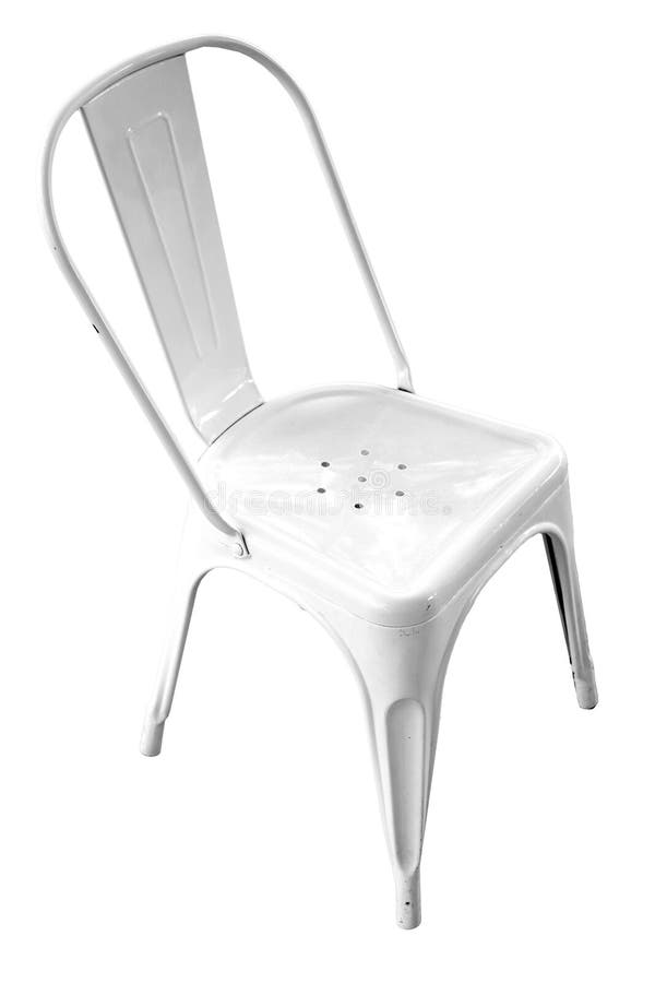 Metal White Chair Isolated on White Stock Photo Image of interior