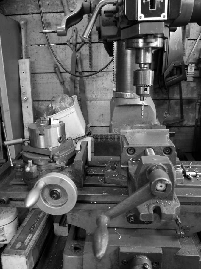 Metal Drill and Lathe Stock Photo Image of steel, handyman
