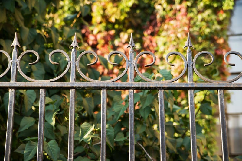 Metal Wrought Fencing, Old Style Stock Image - Image of home, fall ...