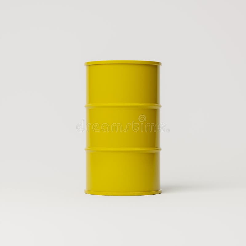 Metal Yellow Barrel for Oil Products or Other Use, Isolated on White