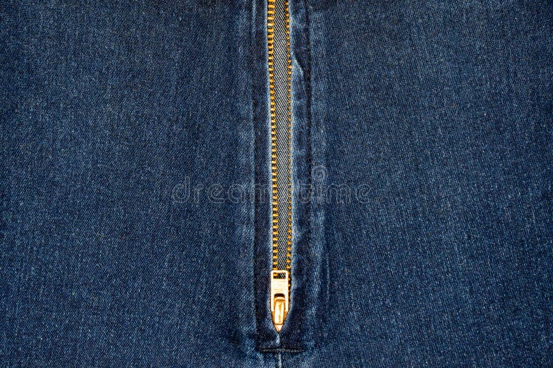 Metal Zipper on Denim Skirt Stock Image - Image of pants, garment ...