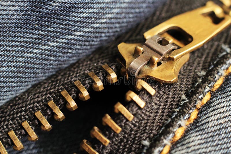 Zipper Lock on Jeans so Close Stock Image - Image of black, background ...