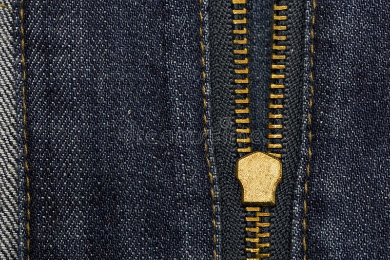 Metal Zipper Openning on Blue Jean with Copy Space for Background ...