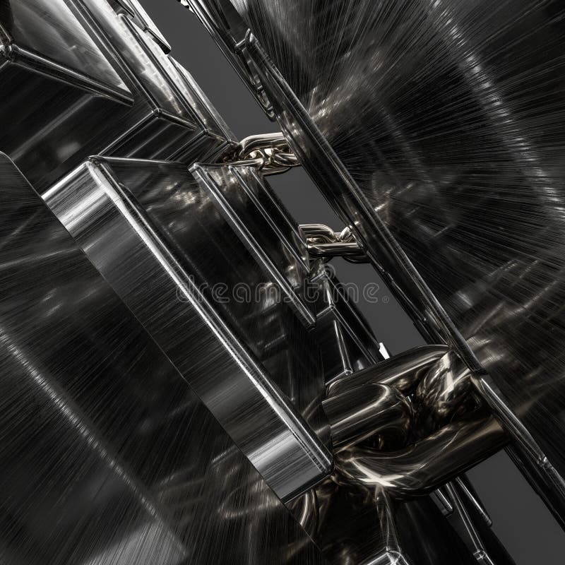 Metali sześcianów i łańcuchów tło, 3d rendering royalty ilustracja Metali sześcianów i łańcuchów tło, 3d rendering royalty ilustracja
