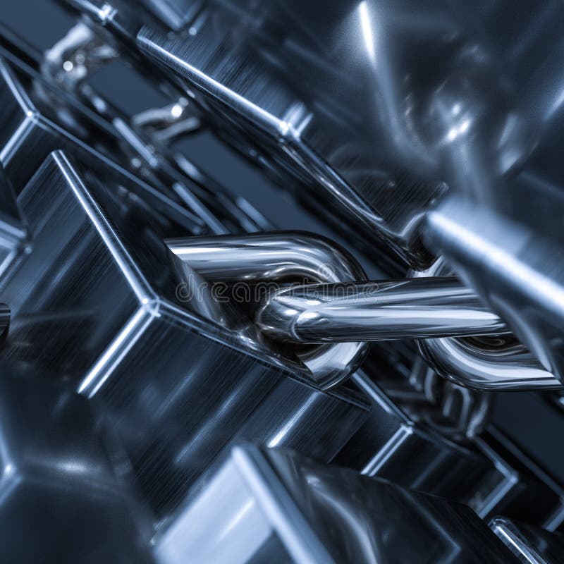 Metali sześcianów i łańcuchów tło, 3d rendering ilustracji Metali sześcianów i łańcuchów tło, 3d rendering ilustracji