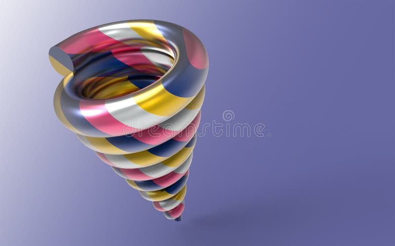 Metall 3d Ubertragen Gewundener Regenbogen Farbigen Trichter Abbildung 3d Stock Abbildung Illustration Von Spirale Glatt
