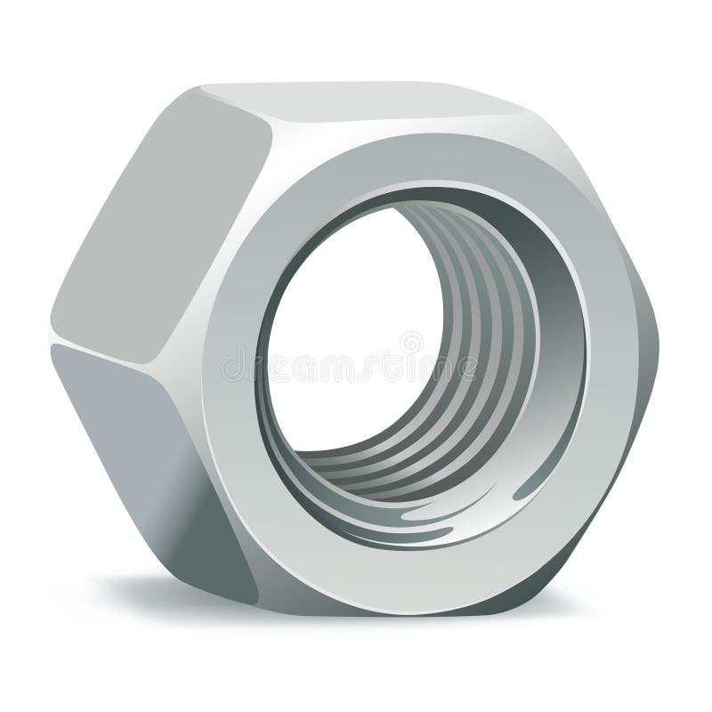 Metallic 3D nut royalty free illustration
