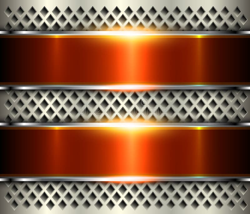 Silver and Orange Strip Background Stock Vector Illustration of