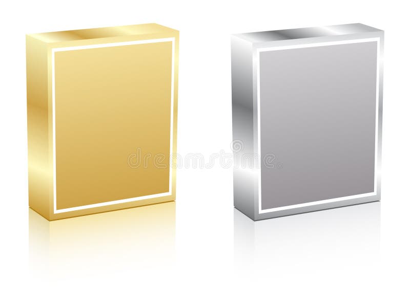 Metallic boxes stock illustration
