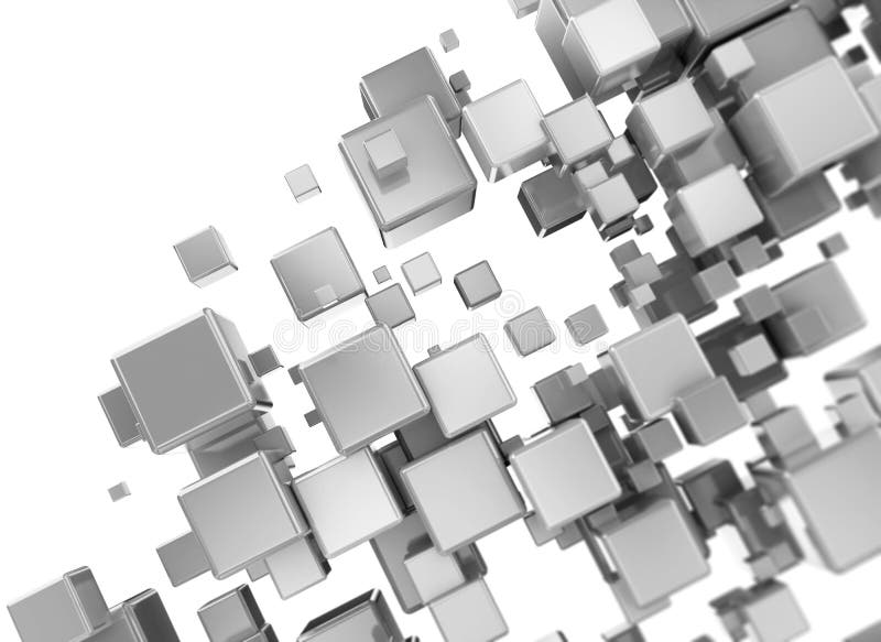 Metallic cubes abstract network illustration royalty free illustration