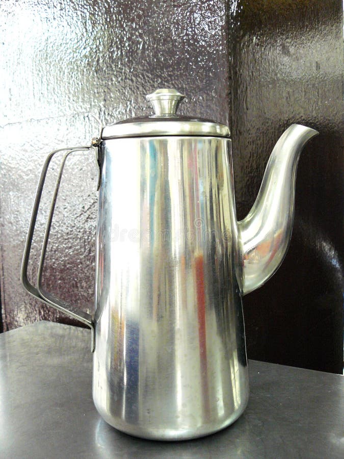 Metallic Electric Stainless Kettle Stock Photo Image of metallic
