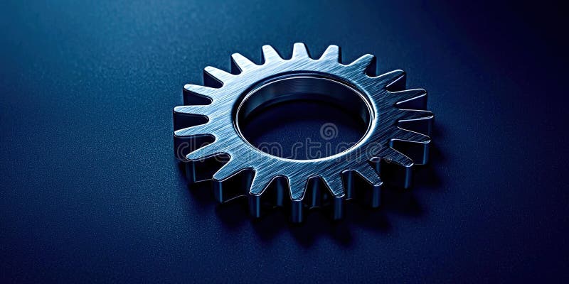 Metallic gear emblem royalty free stock photography